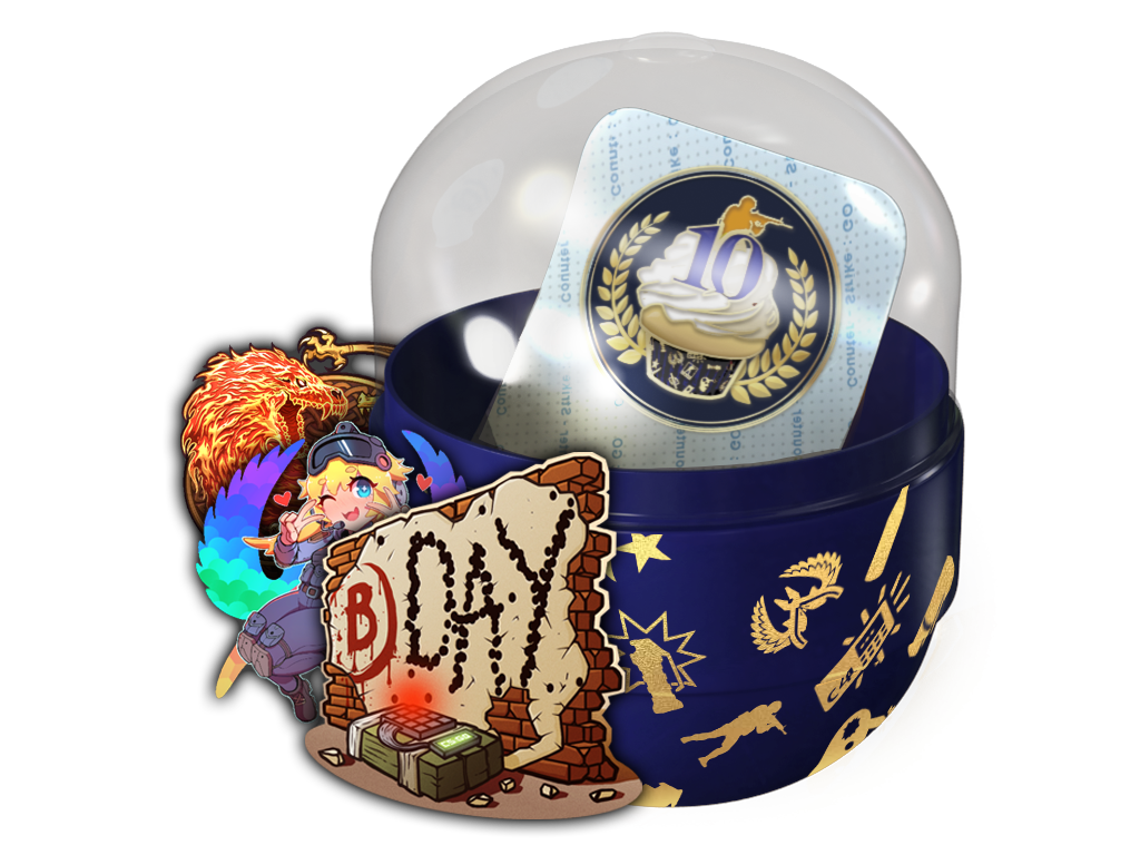 10 Year Birthday Sticker Capsule